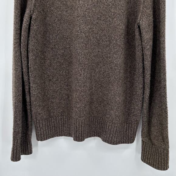 Banana Republic Elevated Shawl Sweater Brown Lambs Wool Cozy Warm Mens Size Med - Picture 11 of 11